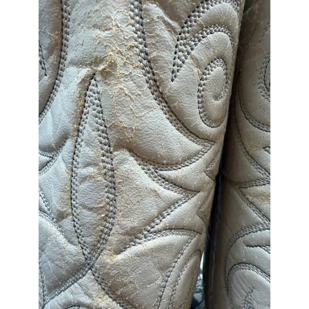 Vintage Leather Western Cowboy Boots Snake Print Men US 8 D USA